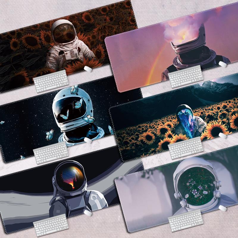 宇宙星球鼠标垫超大nasa太空宇航员游戏电竞女笔记本电脑桌垫定制