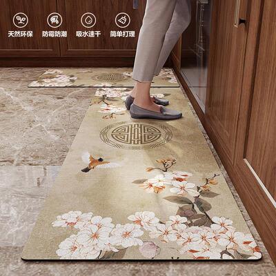 厨房专用长条地垫，吸水硅藻泥软垫，防水，防油，可擦，免洗地毯