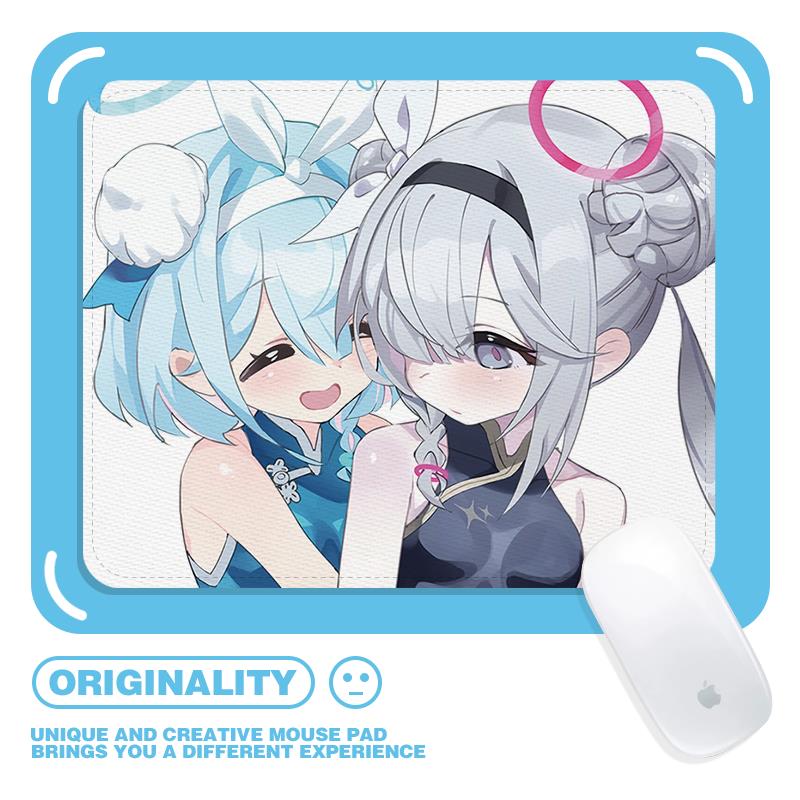 国风旗袍阿罗娜普拉娜鼠标垫二次元蔚蓝档案加厚耐磨锁边游戏桌垫