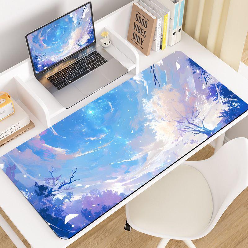 风景动漫鼠标垫超大号二次元电竞游戏电脑笔记本键盘垫定制桌垫
