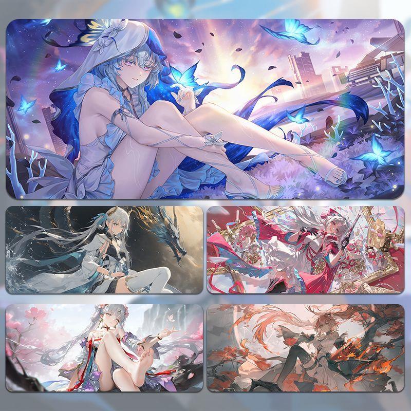 二次元鸣潮鼠标垫超大号电竞周边桌垫动漫锁边防滑桌垫电脑键盘垫