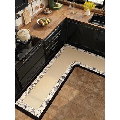 Kaliyah美式厨房L型地垫耐磨耐脏软垫硅藻泥吸水防滑吸油地毯垫子