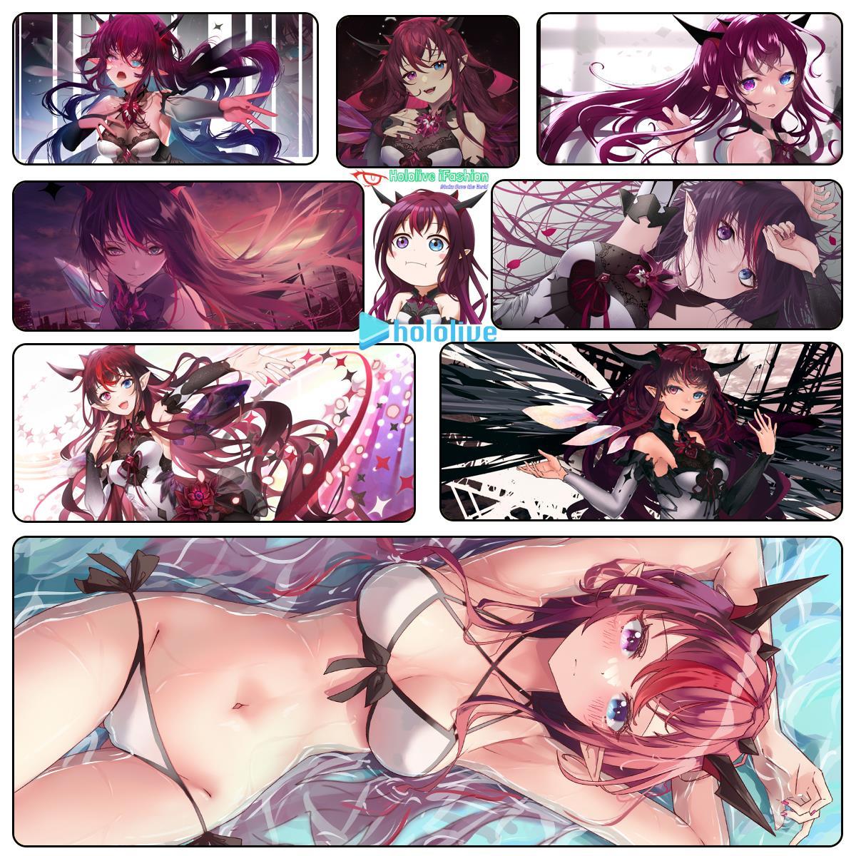 Hololive EN IRyS Vtuber超大锁边加厚防滑游戏键盘鼠标垫定制