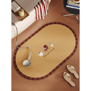 椭圆形浴室地垫硅藻泥吸水速干防滑踩脚垫卫生间进门耐脏防摔地毯