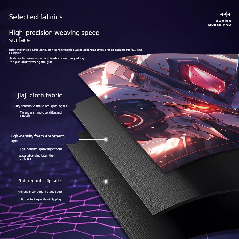 高达机甲电竞鼠标垫超大游戏专用鼠标垫定制电脑桌防滑耐脏易清洗