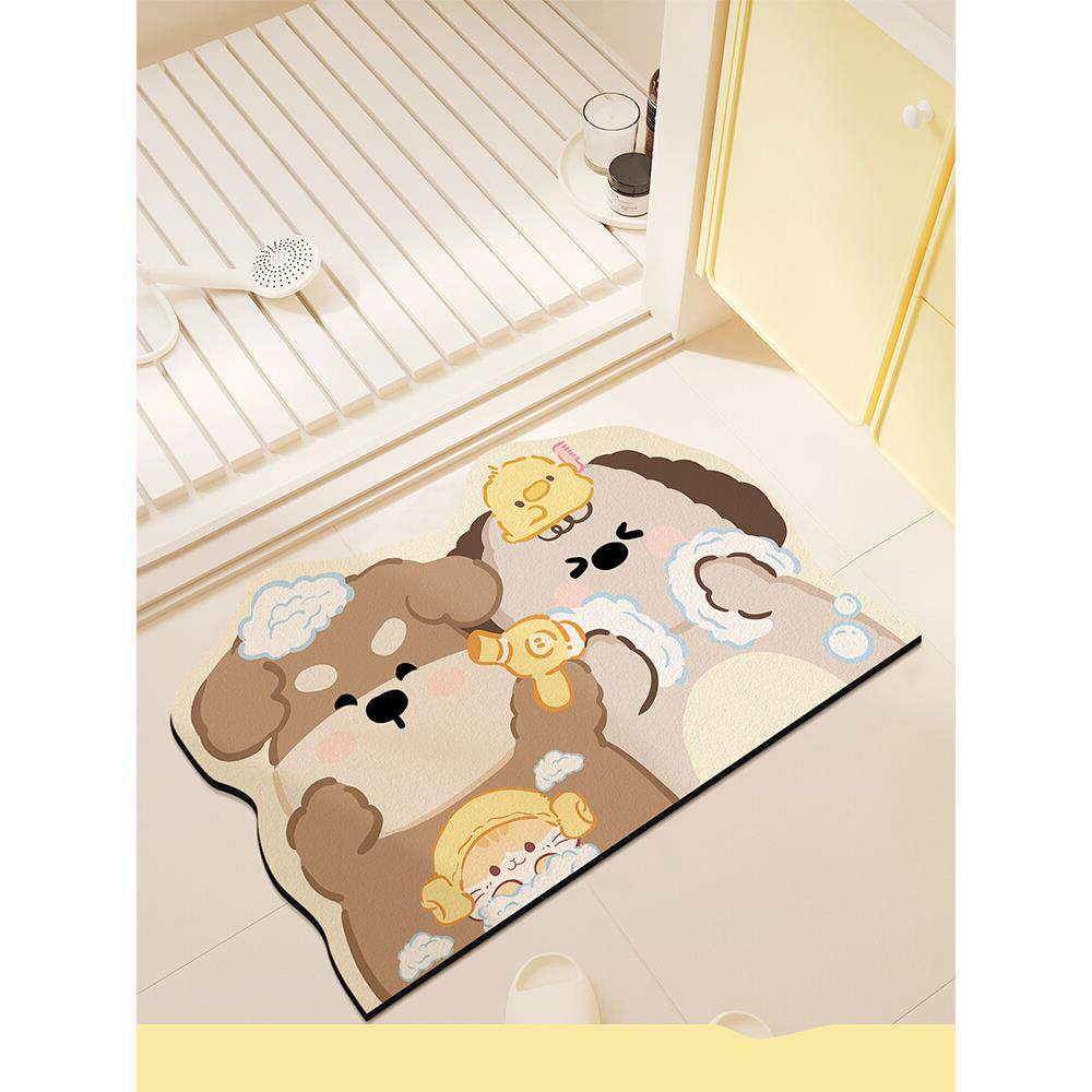 浴室地垫卫生间专用硅藻泥防滑吸水垫厕所门口家用防摔脚垫洗澡