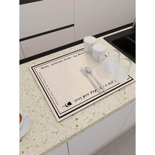 厨房台面隔水垫水池碗盘餐具吧台杯垫吸水速干硅藻泥餐垫沥水垫子