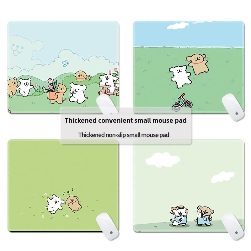 鼠标垫小号线条小狗便携动漫腕垫笔记本电脑锁边加厚家用办公桌垫