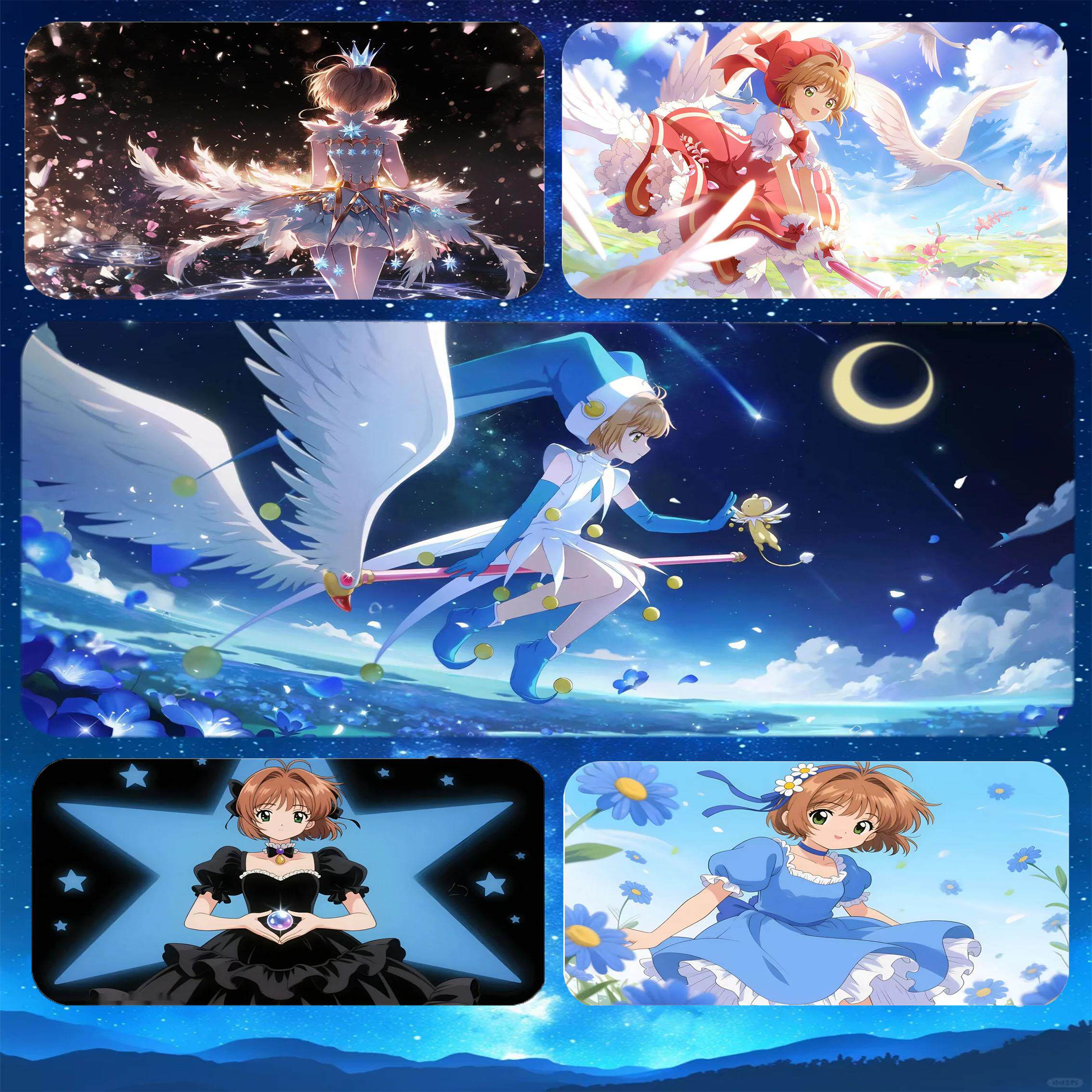 魔法少女樱鼠标垫超大号魔法阵粉色可爱女生工位电脑键盘办公桌垫