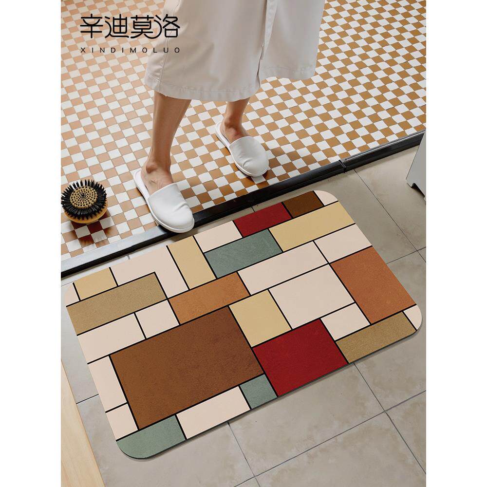 卫生间地垫速干加厚耐磨防滑垫高端防水脚垫免洗可擦硅藻泥吸水垫