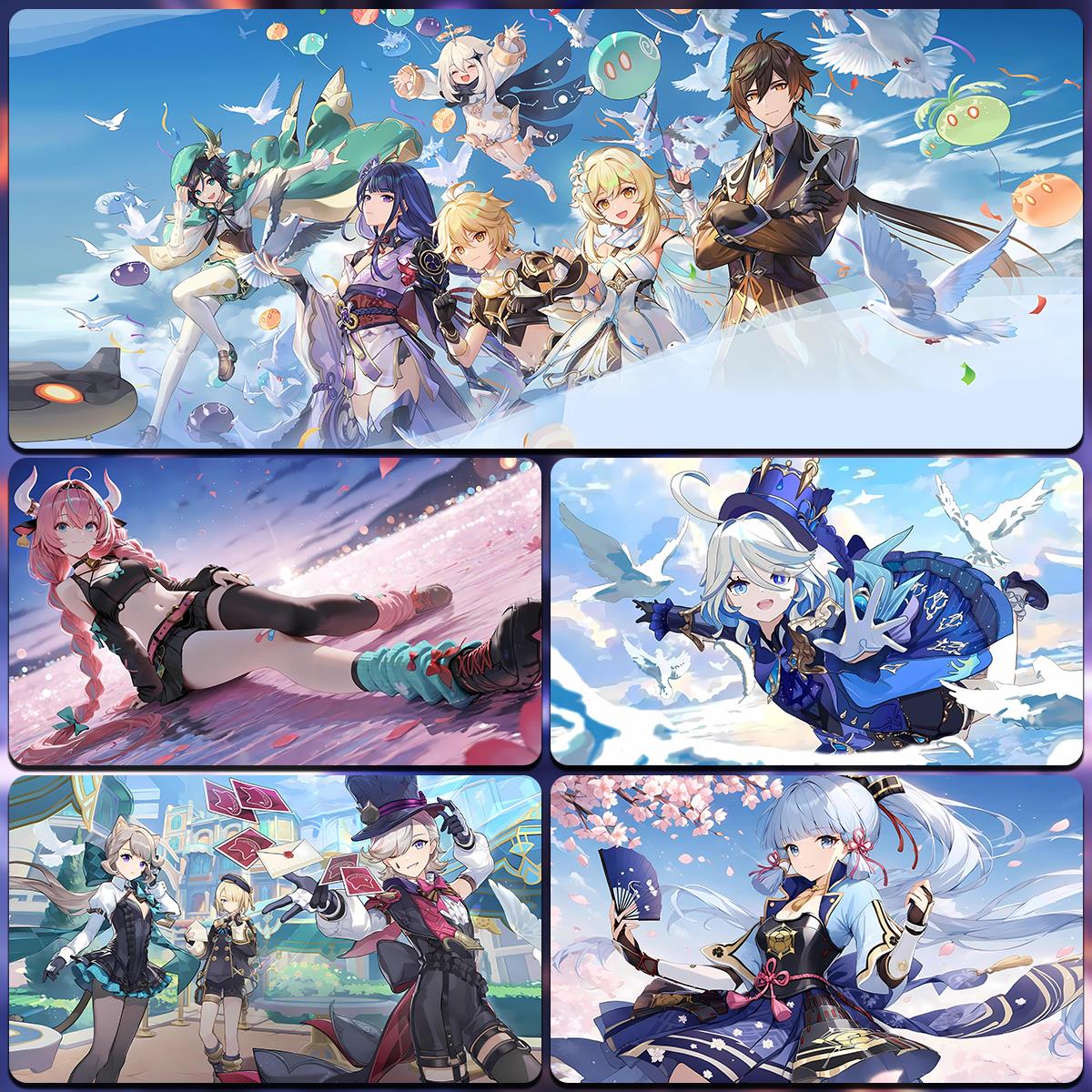 原神鼠标垫超大号电脑键盘垫定制动漫二次元办公电竞游戏桌垫定制