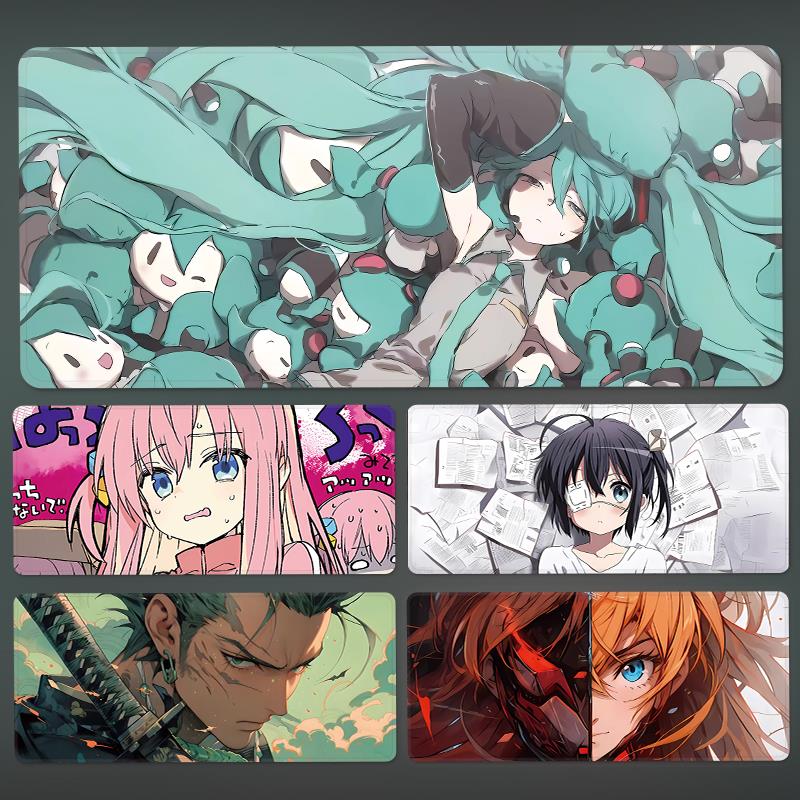 动漫滑鼠垫超大男生二次元电竞游戏锁边定制电脑键盘垫子办公桌垫