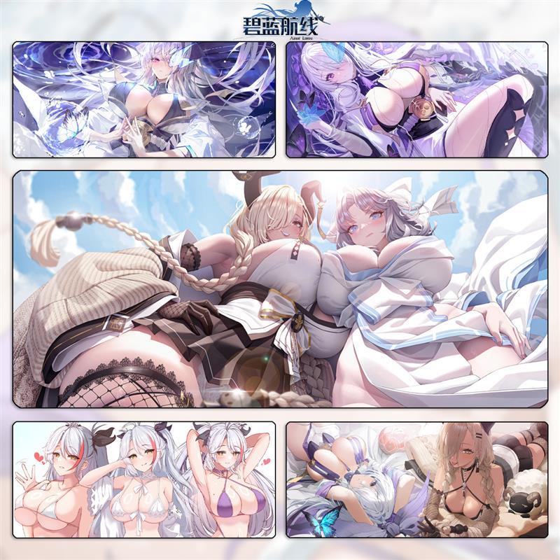 云仙 尾张 鼠标垫碧蓝航线周边 宿舍超大号锁边键盘垫书桌垫子