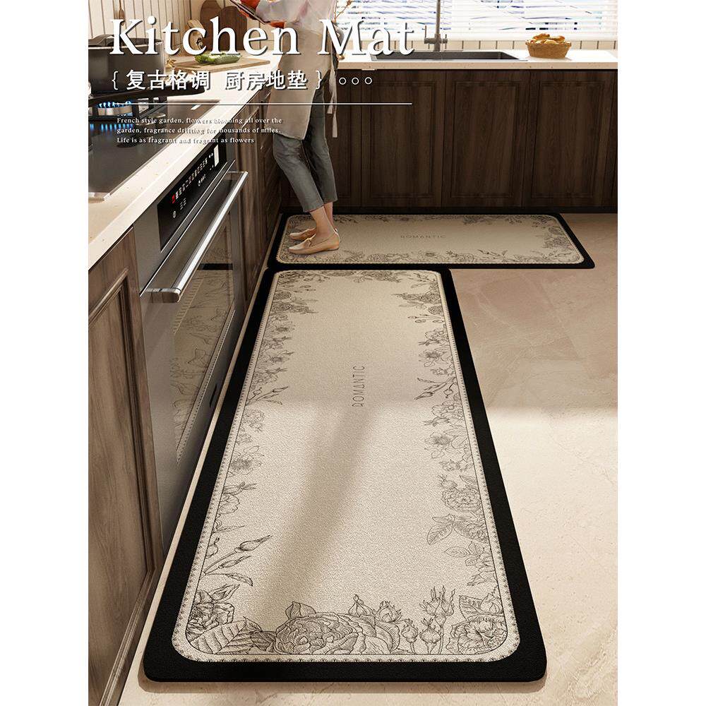 硅藻泥厨房专用地垫防滑防油防水可擦免洗家用吸水耐脏脚垫子l型