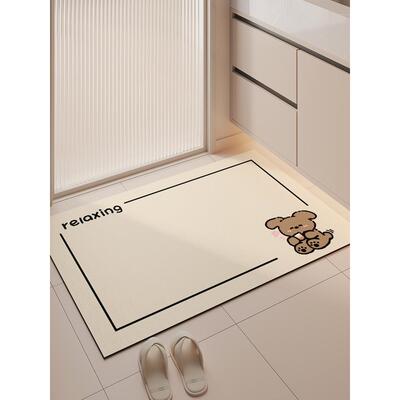 卡通浴室地垫硅藻泥吸水速干防滑脚垫厕所洗澡间门口耐脏防晒地毯