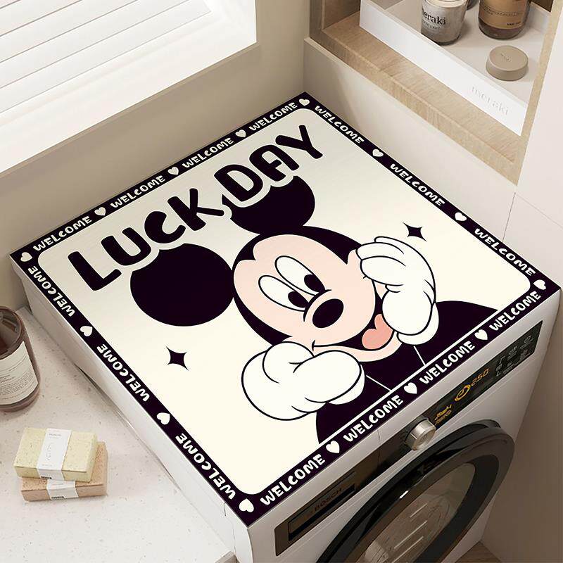 卡通米奇滚筒洗衣机防尘盖布硅藻泥防滑垫防水防晒冰箱床头柜垫子