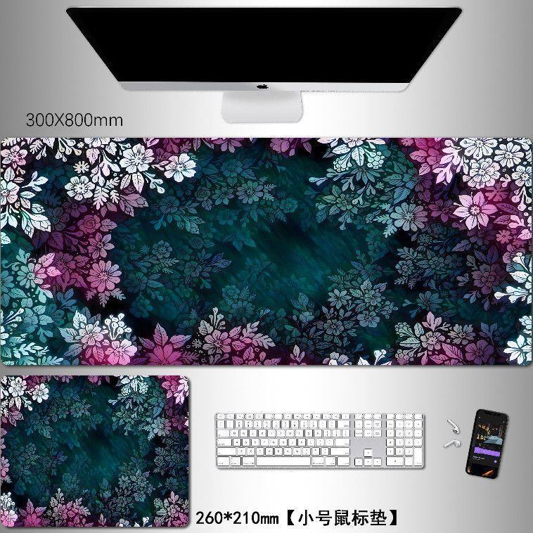 高级感景深印花鼠标垫超大号电竞电脑桌垫键盘垫男生游戏滑鼠垫