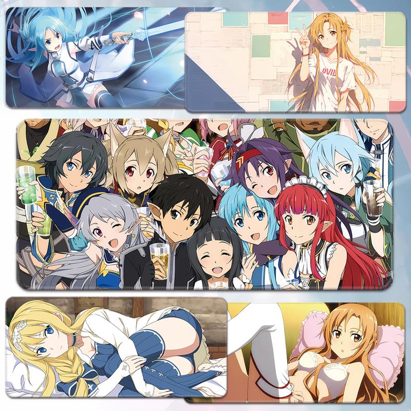 刀剑神域亚丝娜鼠标垫超大号电脑键盘桌垫动漫游戏周边结城明日奈