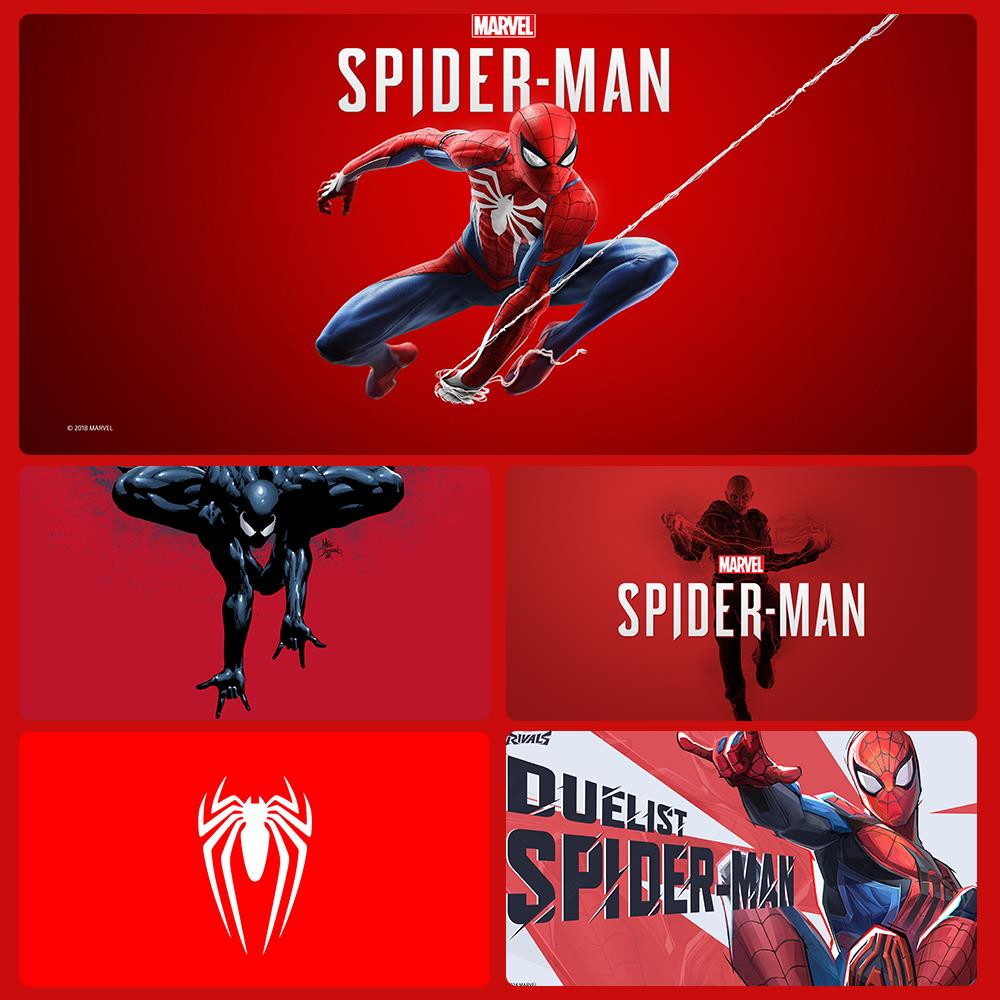 蜘蛛侠鼠标垫超大加厚锁边大号电竞游戏笔记本电脑键盘垫桌垫