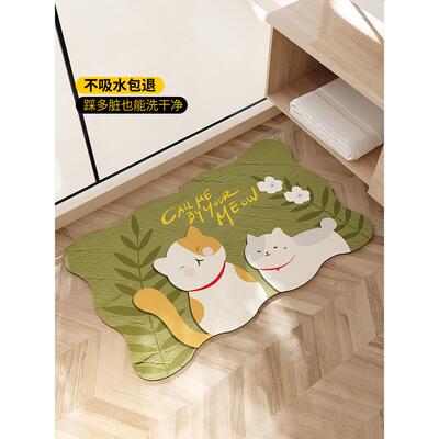 卫生间软硅藻泥吸水速干地垫厕所门口卡通浴室地垫家用防滑防摔