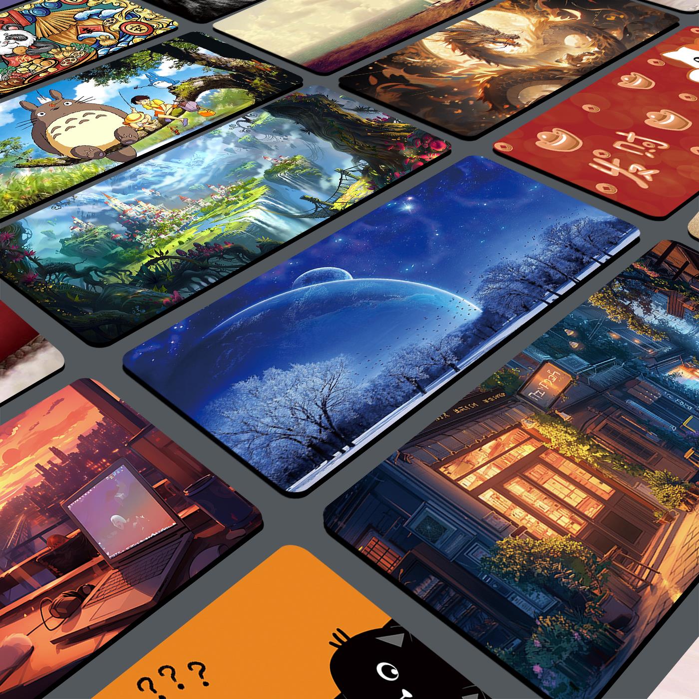 鼠标垫超大号男生电竞动漫游戏电脑办公桌垫子女生可定制锁边加厚