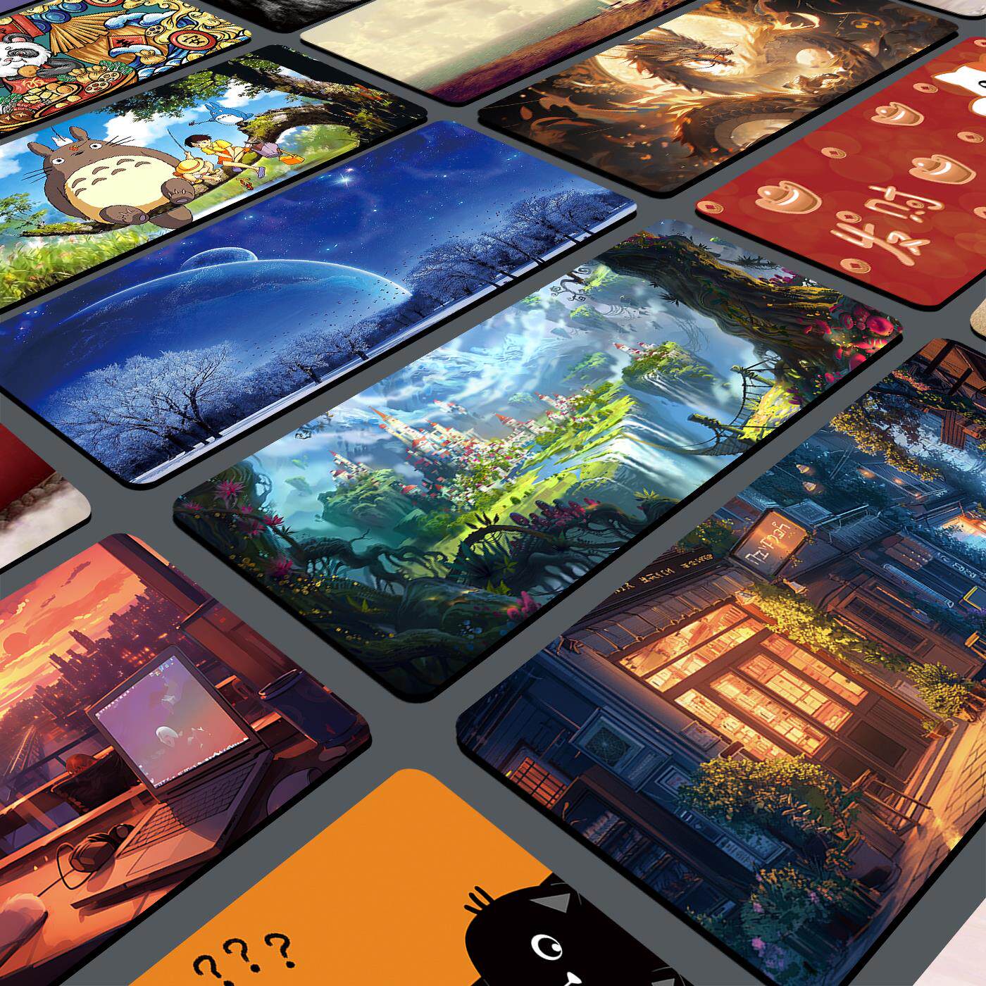 二次元鼠标垫超大号男生电竞游戏电脑办公桌垫大尺寸定制锁边加厚