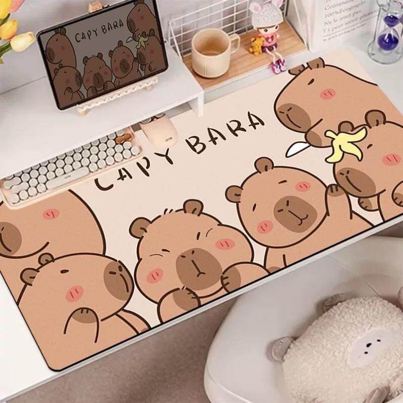 卡皮巴拉硅藻泥电脑桌写字桌桌垫防滑不移位电视柜防脏垫可裁剪