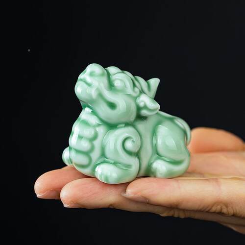 小KMD号精品招财陶瓷桌小貔貅室摆件一对家居厅茶装饰品客办公面