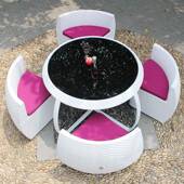 户外可性收纳藤椅创意个藤编桌藤椅桌椅家具庭院防水椅组合约花园