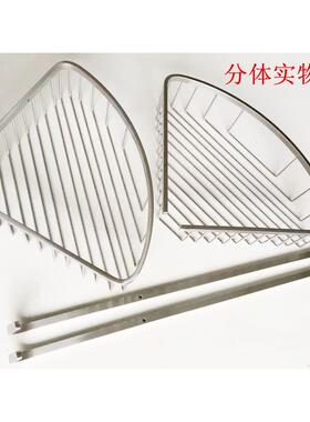 LY2007304不锈钢网篮层开口转角置置物双架带钩壁挂号卫浴物角架