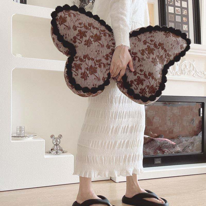 枕法发式蝴蝶抱枕棉麻XXXK202靠客厅沙背靠垫轻奢高级感靠垫