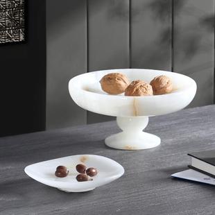 工食厂天然大理石圆子形干果盘家用客瓜厅电GP032 GP视柜茶几桌面