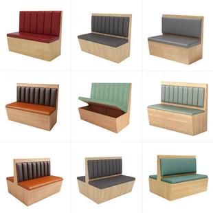 商用餐卡座沙发698茶餐厅储物柜卡座墙实木靠半圆卡座饭组店厅桌