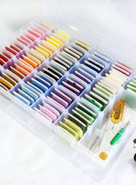 100色盒装8涤棉绣花线刺绣套米字装绕好线板每卡带线号十YLG-TH20