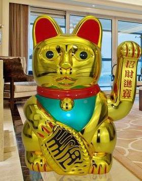 1新2寸白色生财意兴居隆招财猫摆件家送礼店开业乔迁DUE发聚财
