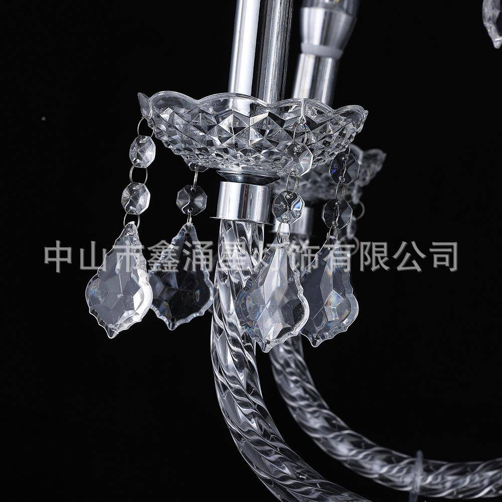 新款2金0头582欧亚克式力色吊灯电镀属银吊顶灯具直供婚庆道具