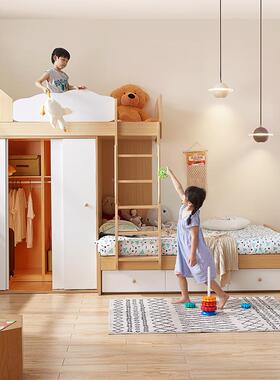 A47交错式合上下床层床组床儿9童衣帽间高低床子母F76T7TTH床上下