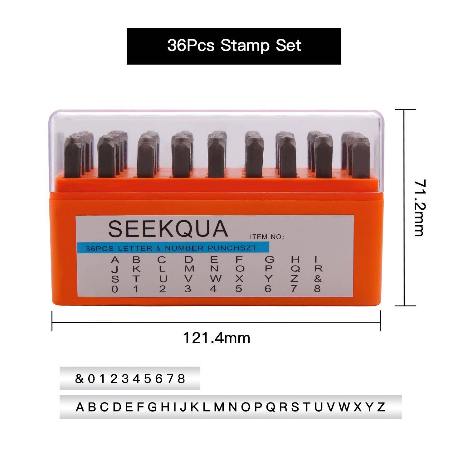 6子PC字母数字钢印冲英珠文冲头錾子皮革宝凿饰品雕刻36PC_ABSDIY