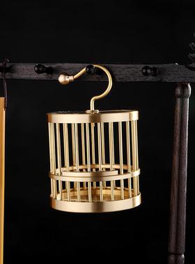 新款202黄金色小G4-105鸟笼家用客厅卧室挂礼件送装饰品铜铜摆件