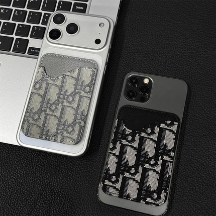 欧美复古刺绣字母适用苹果iphone手机卡夹magSafe磁吸卡包小巧薄