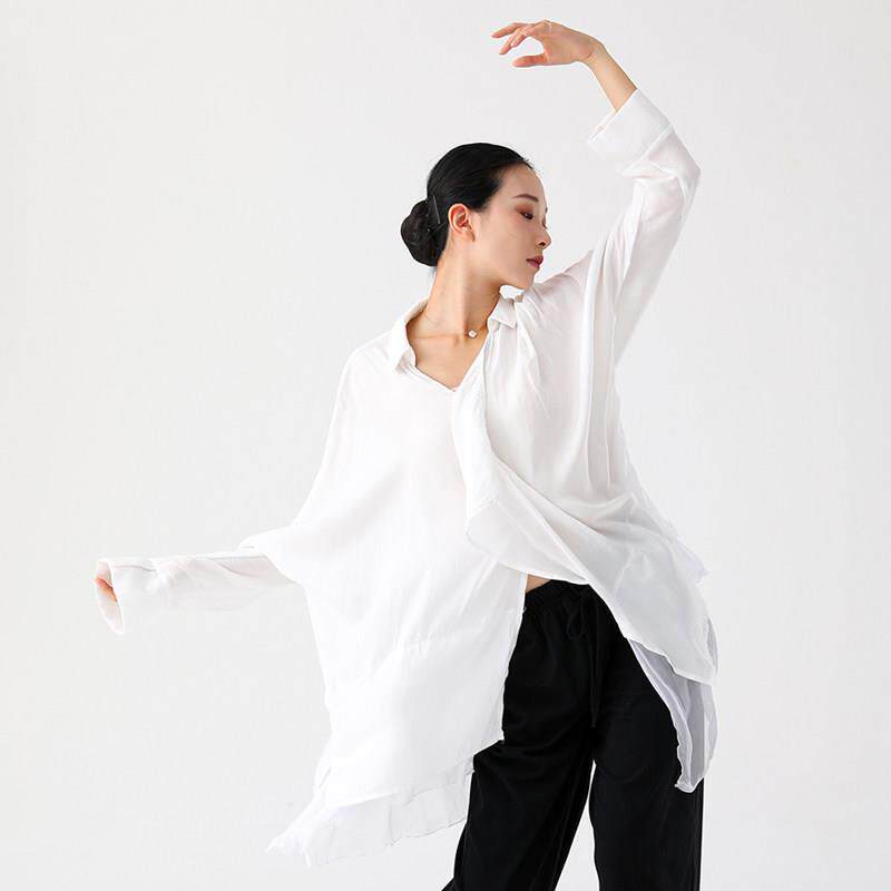 古典舞现代舞练功演出服衬衫宽松上衣男女舞蹈衬衫世界赠与我余情