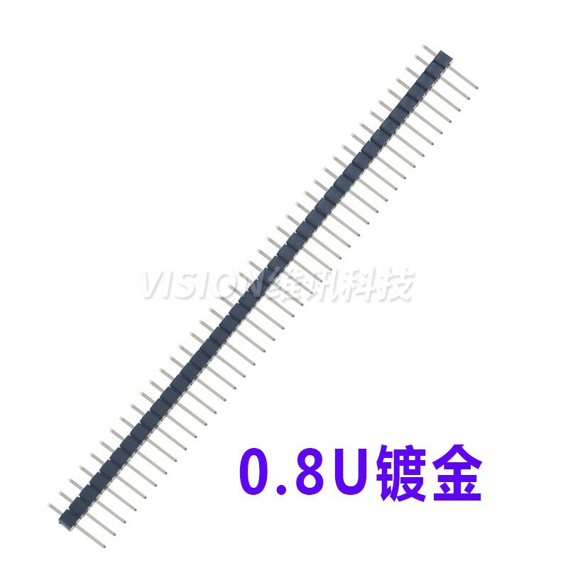 直插 2.54MM 单排针 1*40P 双排针 2*40P 全铜环保镀金长度11.5mm