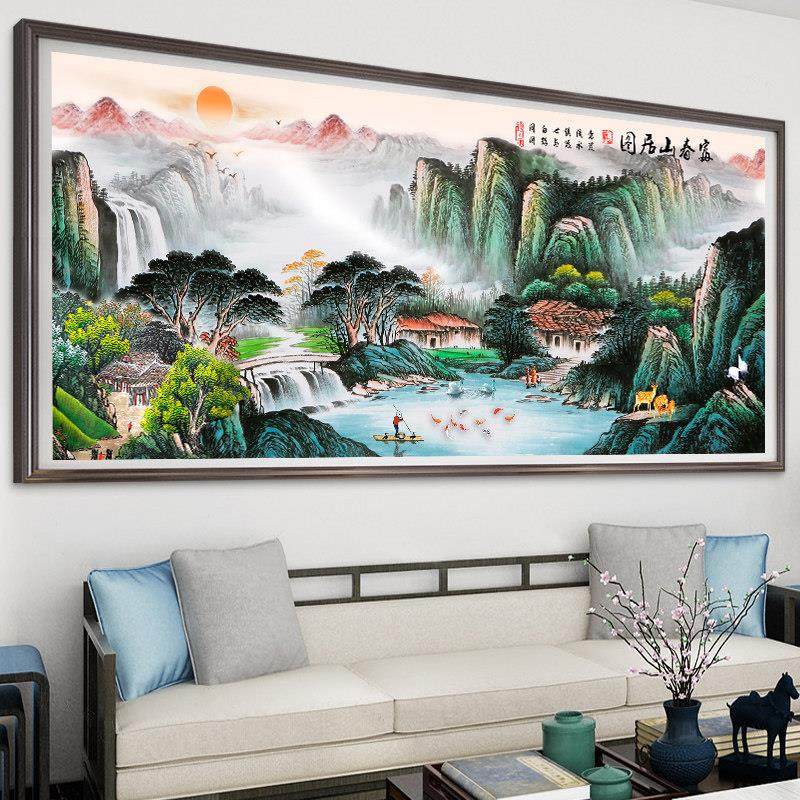 十字绣成品纯手工富春山居图客厅沙发背景墙装饰山水风景带框装裱,3C数码配件,USB多功能数码宝,淘宝优惠券,粉丝福利购,淘宝优惠卷