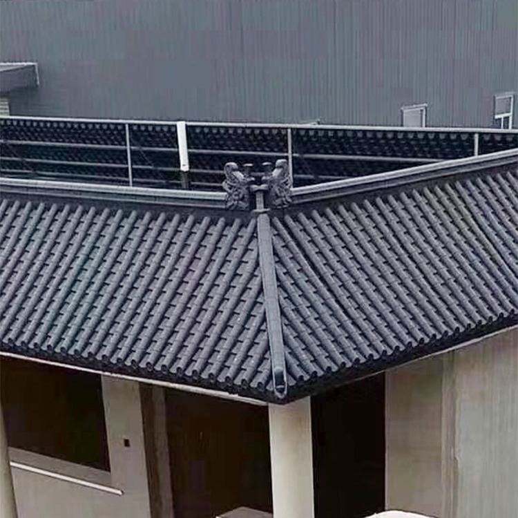 加厚110*110cm一体大板莲花纹新中式塑料防水仿小青瓦雨棚仿古瓦