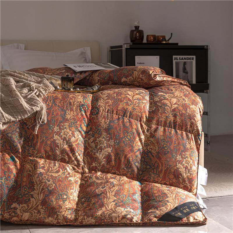 数码印花自充绒主202303鹅绒被套加棉厚糯磨毛防绒羽被半成品被绒