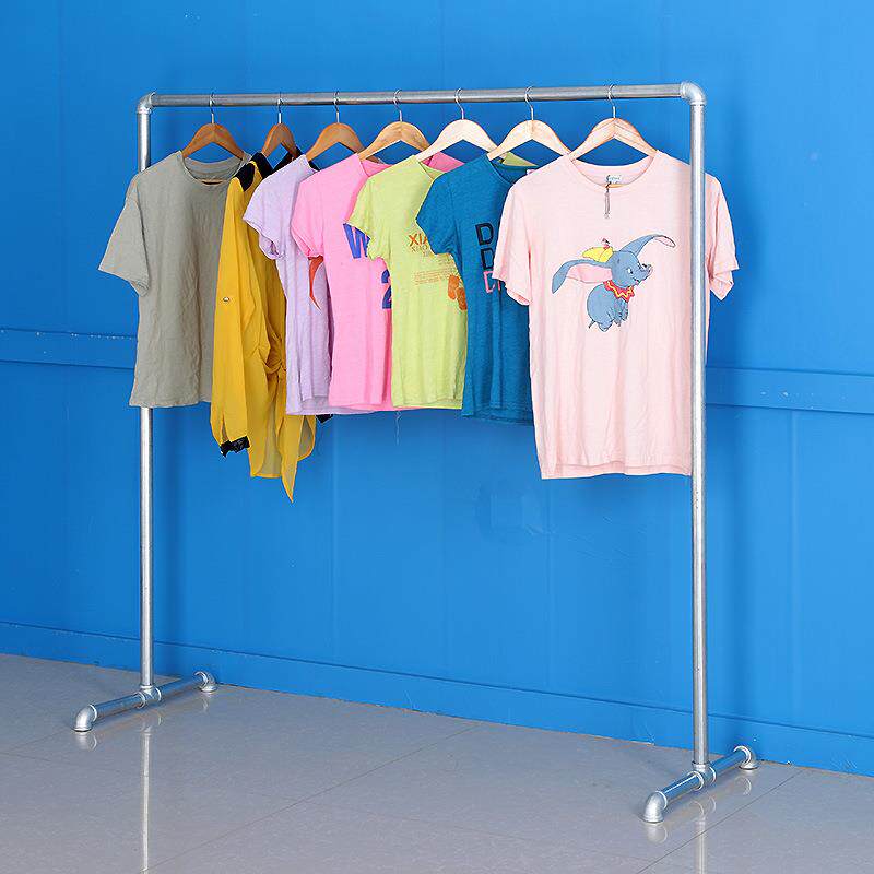 服装店衣架展示173架落衣地单杠地摊水管货夜市摆架摊衣拆服架可
