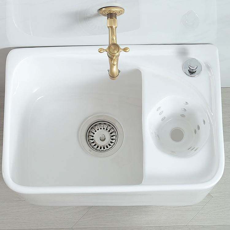 卫生间拖把池洗拖把水槽大号拖把盆阳台带脚拖把水池陶瓷地拖池
