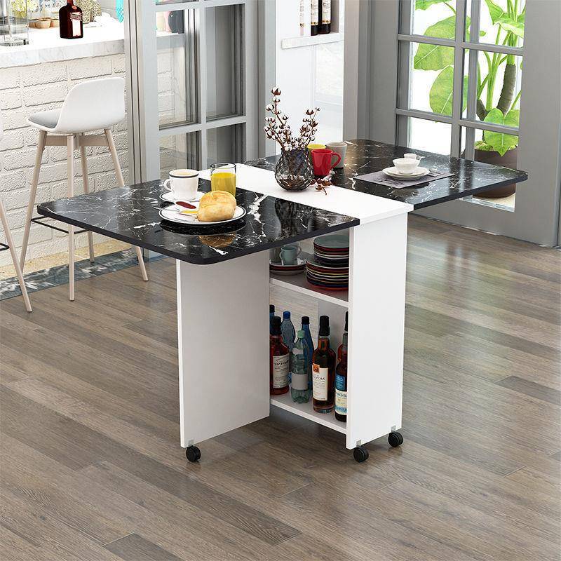 折叠多能吃饭餐桌家功用户型方简易小桌子带轮小可伸缩可移动无品