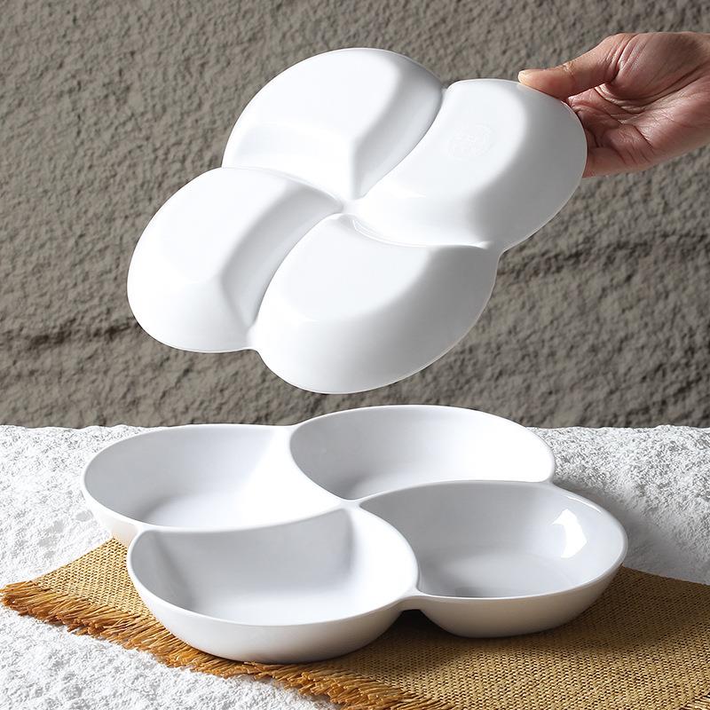 台商德密胺餐具双格PYZ饺小色子盘子白带醋碟蘸料分隔用虾盘仿瓷
