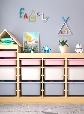 玩具收纳柜儿童房实容量置客厅整理物架宝宝玩具收纳木架储物TEI